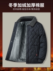 OE942: Áo khoác mùa đông Romon có đệm bông dành cho nam cao cấp giới trung niên