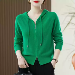 OD1043: Áo khoác nữ ngoài Áo len cashmere có mũ cardigan nữ