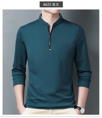 OD261: Áo thun dài tay nam ATN cổ kéo khóa cotton