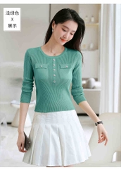 OD967: Áo dệt kim ngắn vừa vặn cho nữ xuân thu