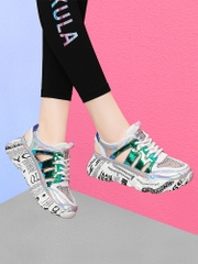OE720: Giày sandal da thật baotou daddy cho nữ giày thể thao thông thường lưới thoáng khí mới