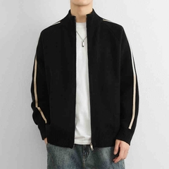 OC395: Áo khoác nam len cardigan cổ áo đứng