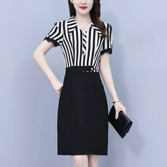 OD733: đầm đen trung niên sang trọng