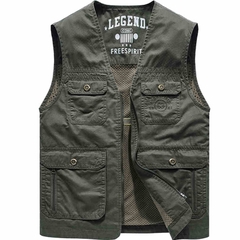 OC448: Áo vest nam gile cotton Áo vest nam nhiều túi trung niên