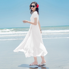 OE625: Váy voan mùa hè đi biển Hainan Sanya váy ôm