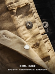 Mã A877: quần nam kaki vải nhung kẻ sọc co giãn