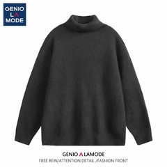 OC231: áo khoác len nữ cổ cao dáng rộng