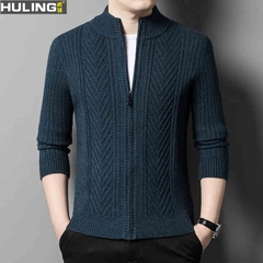 OC319: Áo khoác len cardigan nam khóa kéo cao cấp