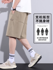 OE850: Quần short waffle quần short thể thao rộng rãi mới cho nam