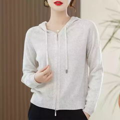 OD1043: Áo khoác nữ ngoài Áo len cashmere có mũ cardigan nữ