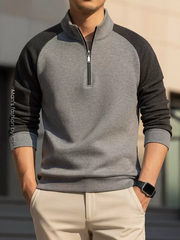 OH088: Áo sweatshirt nam cao cấp cổ đứng, khóa kéo nửa