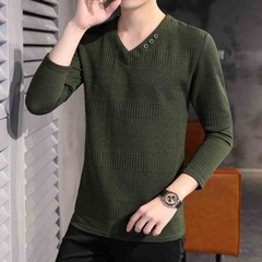 OC514: Áo thun nam dài tay cổ tim