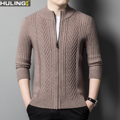 OC319: Áo khoác len cardigan nam khóa kéo cao cấp