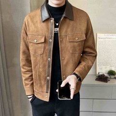 OC146: Áo khoác da lộn nam áo khoác nam cao cấp
