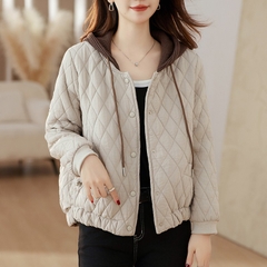 OC973: Áo khoác cotton nhẹ ngắn nữ nhỏ sọc
