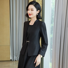 OE417: Áo khoác vest nữ cổ chữ V dài tay
