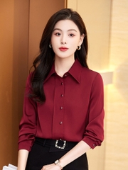OD075: áo sơ mi nữ lụa dài tay