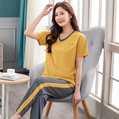 OE534: Bộ đồ ngủ nữ SPNN cotton nguyên chất quần ngắn tay mùa hè