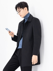 Mã A963: Len hai mặt lót xuống áo khoác cashmere