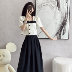 OD647: set áo váy cao cấp phong cách Pháp