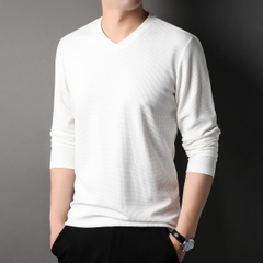 OD335: Áo thun nam cotton tay dài Waffle nam cổ chữ V atn
