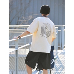 Mã C127: Áo thun nam cotton họa tiết retro oversize dáng rộng