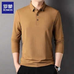 A501: áo thun sơ mi nam Màu Trơn Dài Tay cao cấp mới