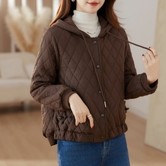 OC973: Áo khoác cotton nhẹ ngắn nữ nhỏ sọc