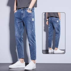 OE735: Quần jeans nam cao cấp vừa vặn thẳng bó co giãn