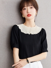 OD012: áo sơ mi nữ cổ phối bèo