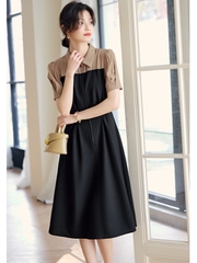 Mã B873: đầm Váy sơ mi kiểu Pháp mùa hè mới phong cách retro