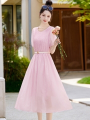 OD603: Váy Tencel giảm tuổi váy dài kiểu Pháp