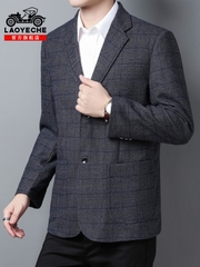 OE477: Áo khoác vest cổ điển nam cao cấp trung niên mới kẻ sọc đơn vest công sở thường ngày cho nam cao cấp