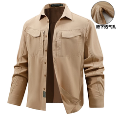 OH160: Áo sơ mi công sở dài tay nam, nhanh khô, thoáng khí, nhiều túi, dáng rộng, cỡ lớn