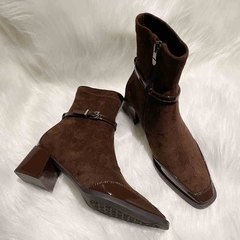 C280: Giày Boot Cổ Ngắn Cho Nữ Mới Dây Kéo Bên Hông