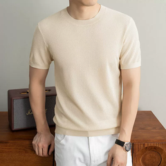 OH152: Áo thun ngắn tay nam dệt kim mỏng, kiểu dáng casual