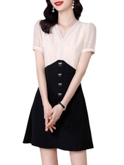 OD224: đầm dáng A ngắn hàn quốc