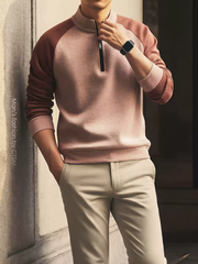 OH088: Áo sweatshirt nam cao cấp cổ đứng, khóa kéo nửa
