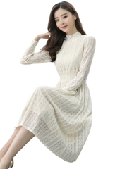 Mã B938: Đầm ren dài tay mới pc phương tây sang trọng cao cấp