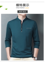 OD261: Áo thun dài tay nam ATN cổ kéo khóa cotton