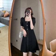 OD061: đầm trắng cổ vuông cao cấp NK