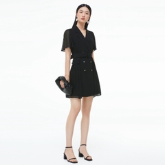 Mã B993: đầm DUNNU cổ vest đai eo hiện đại cao cấp mới