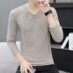 Mã A617: áo len cổ tròn mỏng nam dệt kim