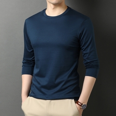 OD378: Áo thun nam dài tay cổ tròn màu trơn cotton
