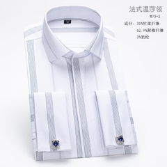 OC946: Áo Sơ Mi Nam Sọc Dài Tay Cổ Windsor Ôm Vừa Vặn Công Sở khuy Măng Sét