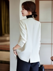 OE420: Áo khoác vest trắng cho nữ Pc hàn quốc