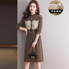 OD806: Váy len dệt kim cho nữ mùa thu đông