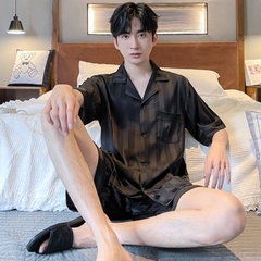 OE496: Bộ đồ ngủ nam SPNN mùa hè lụa băng quần short tay ngắn quần áo mặc nhà nam SPNN