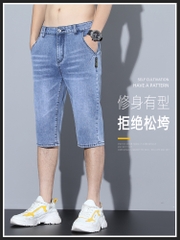 OE690: Quần short denim nam cao cấp dáng phong cách Hàn Quốc