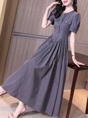 Mã B868: Đầm váy nữ sơ mi dáng dài cao cấp mới phong cách retro